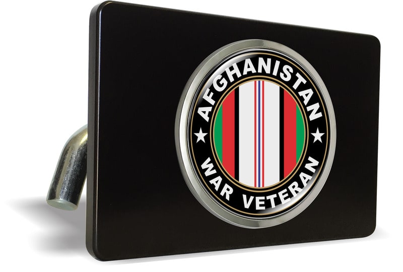 Afghanistan War Veteran - Tow Hitch Cover with Chrome Emblem